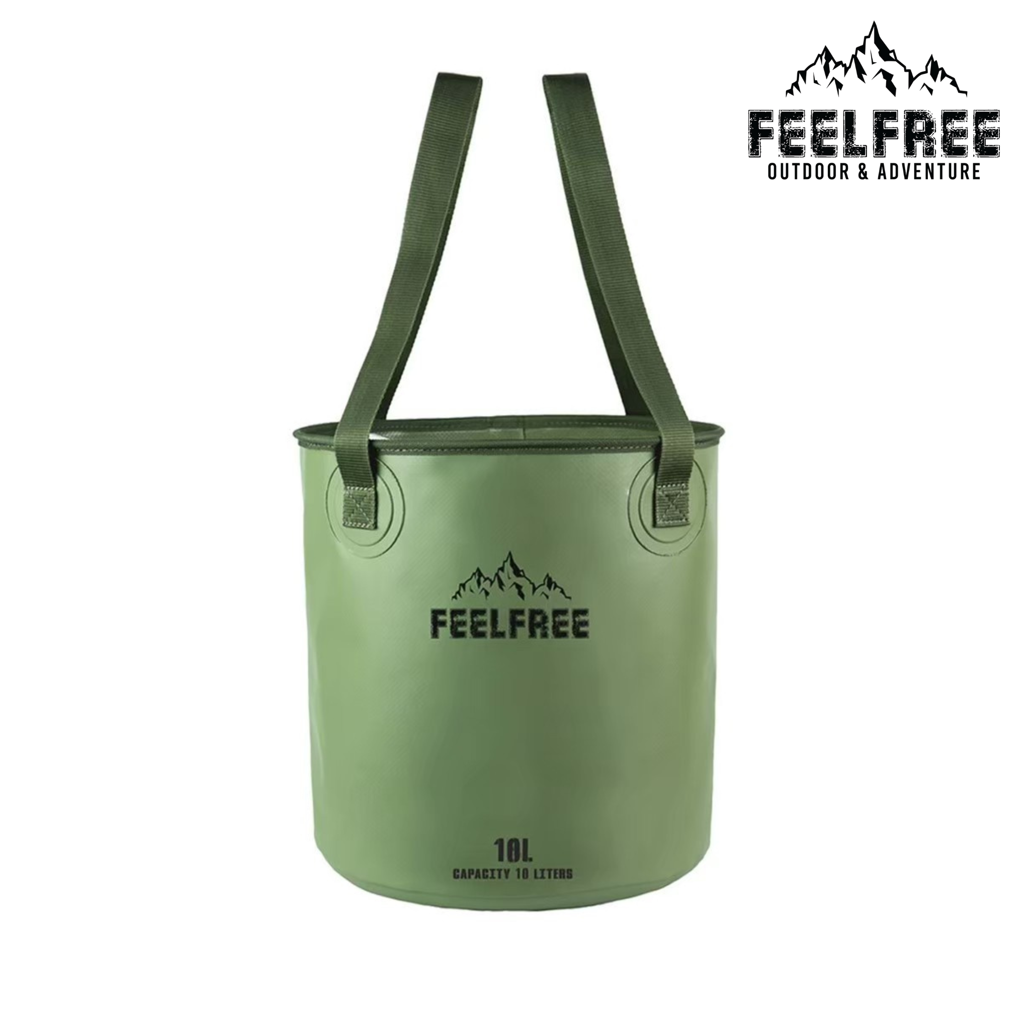 ถังน้ำพับได้แบบพกพา FEELFREE FOLDABLE WASH BASIN 10L สีเขียว_0